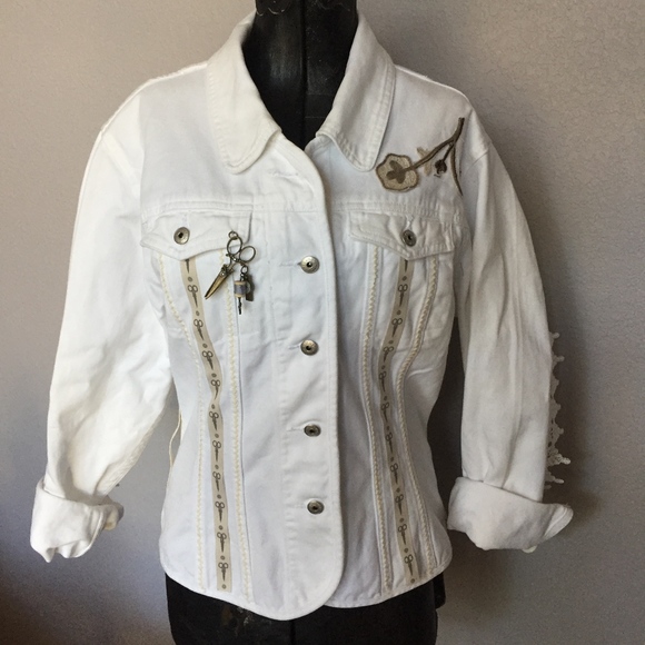 Hand embellished up-cycled jean jacket